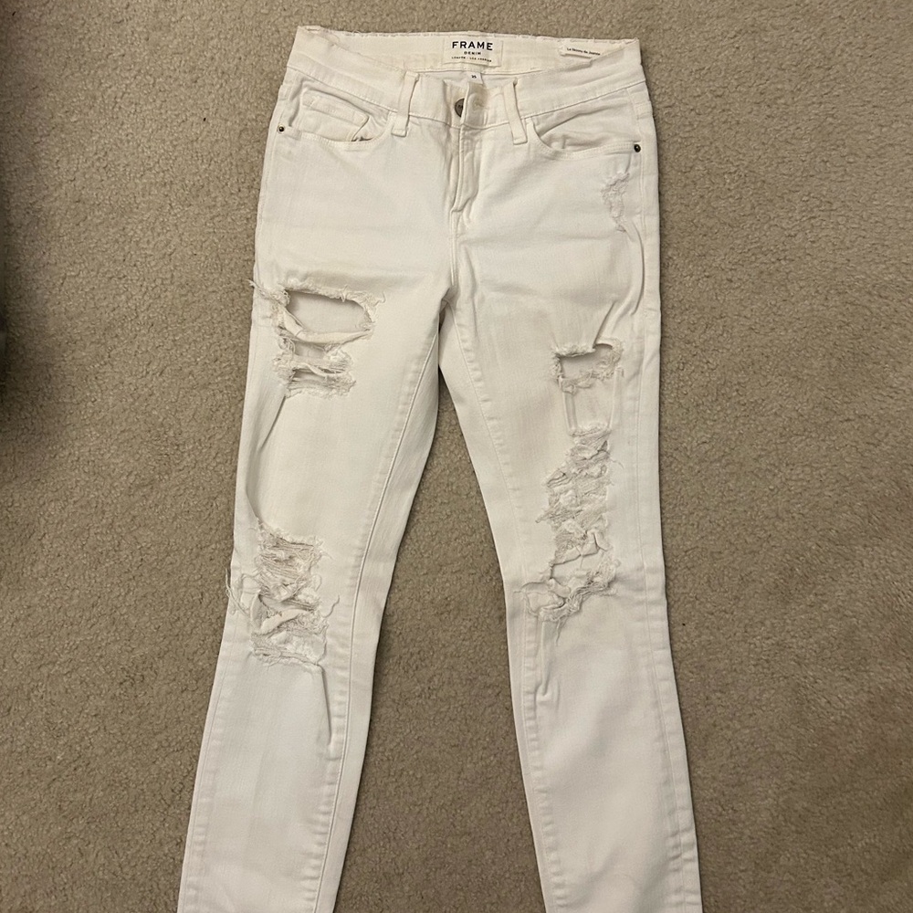 Frame Denim White Skinny Jeans